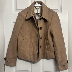 Allegra K Women's Brown Pea Coat